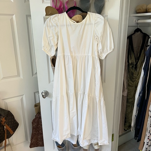 Zara | Dresses | Zara Asymmetric Poplin Dress With Ties In The Back